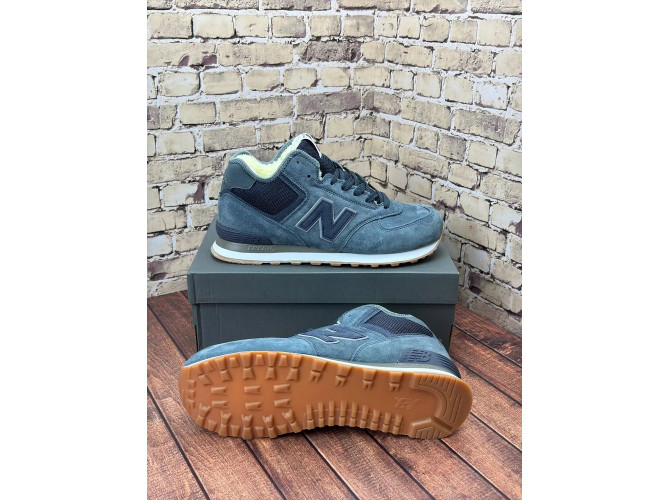 New Balance 574 Mid Dark Grey с мехом