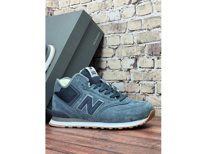 New Balance 574 Mid Dark Grey с мехом