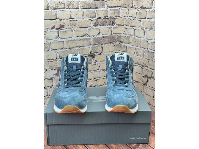 New Balance 574 Mid Dark Grey с мехом