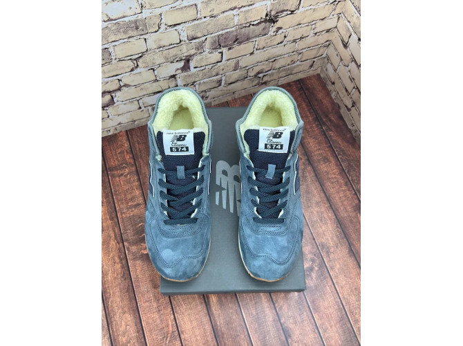 New Balance 574 Mid Dark Grey с мехом