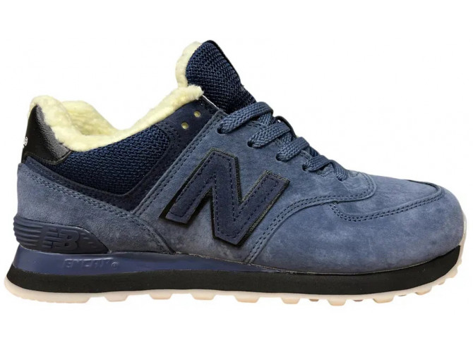 New Balance 574  Total Blue с мехом