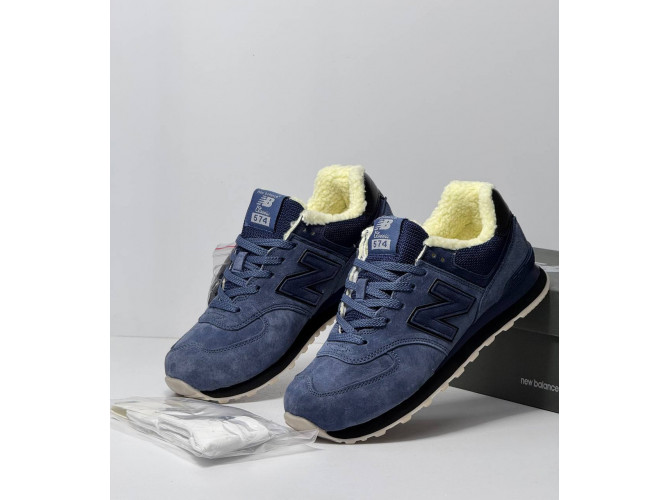 New Balance 574  Total Blue с мехом