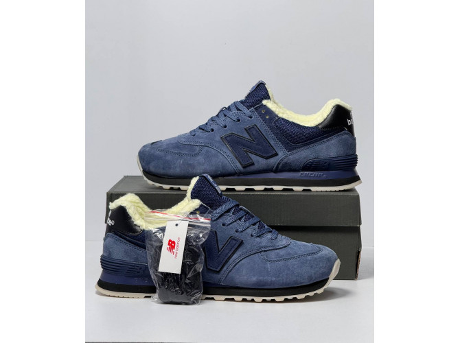 New Balance 574  Total Blue с мехом