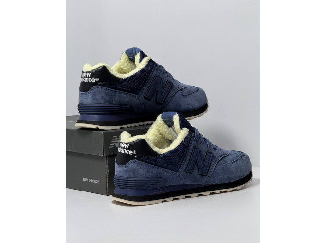 New Balance 574  Total Blue с мехом