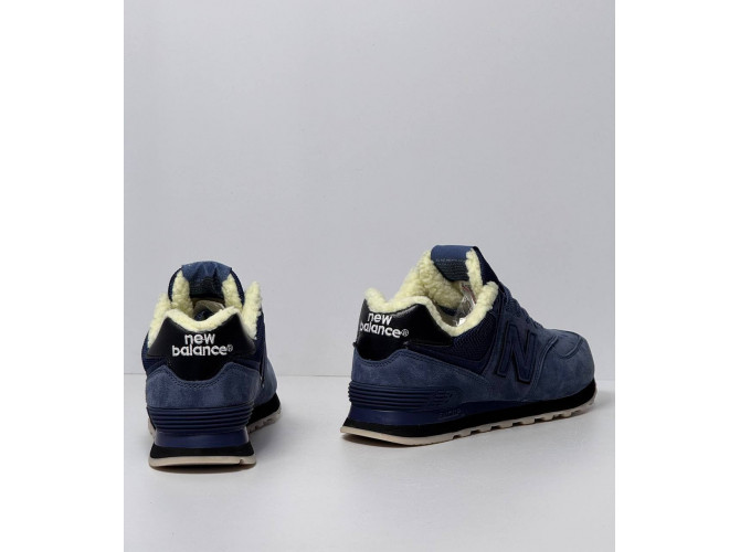 New Balance 574  Total Blue с мехом