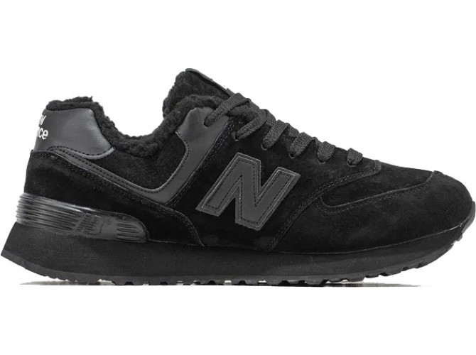 New Balance 574 Winter Black с мехом