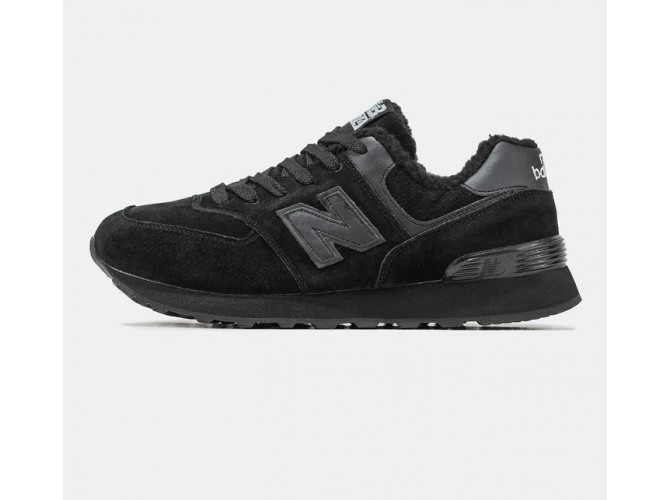 New Balance 574 Winter Black с мехом