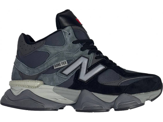 New Balance 9060 Black Grey с мехом