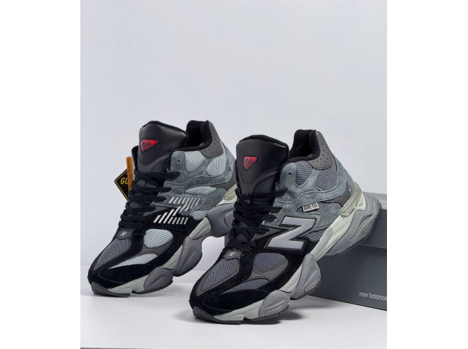 New Balance 9060 Black Grey с мехом