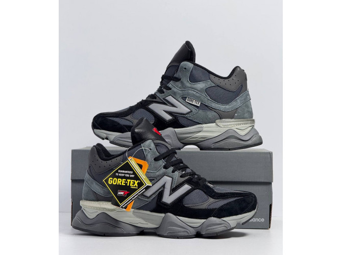 New Balance 9060 Black Grey с мехом