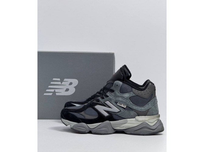 New Balance 9060 Black Grey с мехом