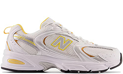New Balance 530 White with vibrant apricot