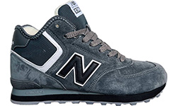 New Balance 574 Mid Deep Grey Black с мехом