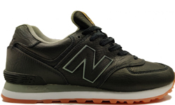 Кроссовки New Balance 574 женские черно-зеленые