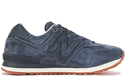 New Balance 574 deep blue мужские замшевые