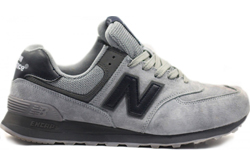 New Balance 574 Grey / Black серо-черные низкие мужские