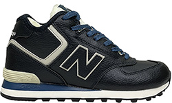 New Balance 574 Mid Blue Leather с мехом