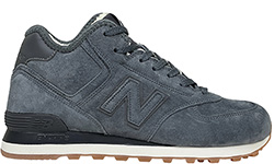 New Balance 574 Mid Deep Blue замшевые с мехом