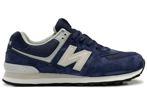 New Balance 574 Blue Cream White