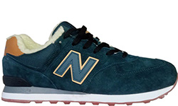 New Balance 574 Obsidian Brown Grey с мехом