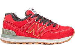 Кроссовки New Balance 574 Winter зимние с мехом красные