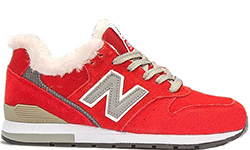 Кроссовки New Balance 996 зимние с мехом красные