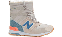 New Balance Snow Boots женские зимние с мехом бежевые с синим