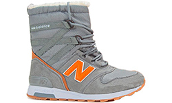 New Balance Snow Boots зимние с мехом серые с оранжевым