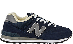 New Balance 574 мужские замшевые темно-синие с мехом