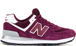 Кроссовки New Balance 574 бордовые с серым